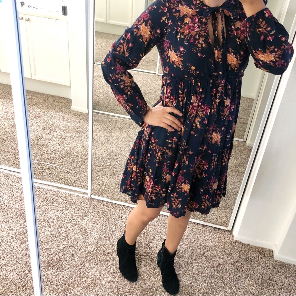 American Eagle Outfitters Navy Floral Mini Dress